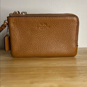 Coach Tan Leather Wristlet